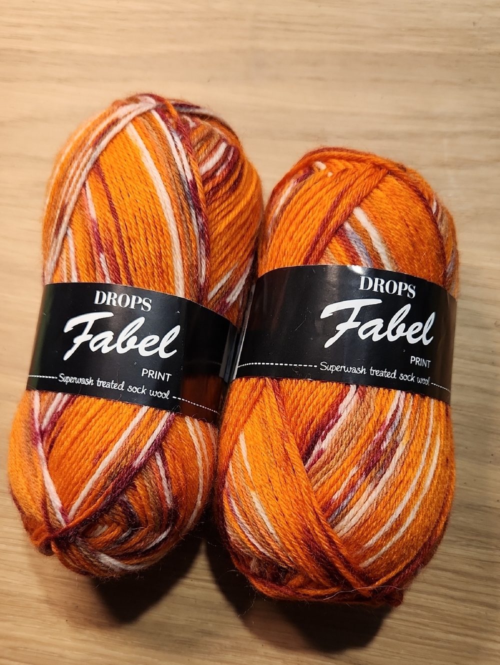 DROPS FABEL Print Sock Yarn - Orange Multicolor